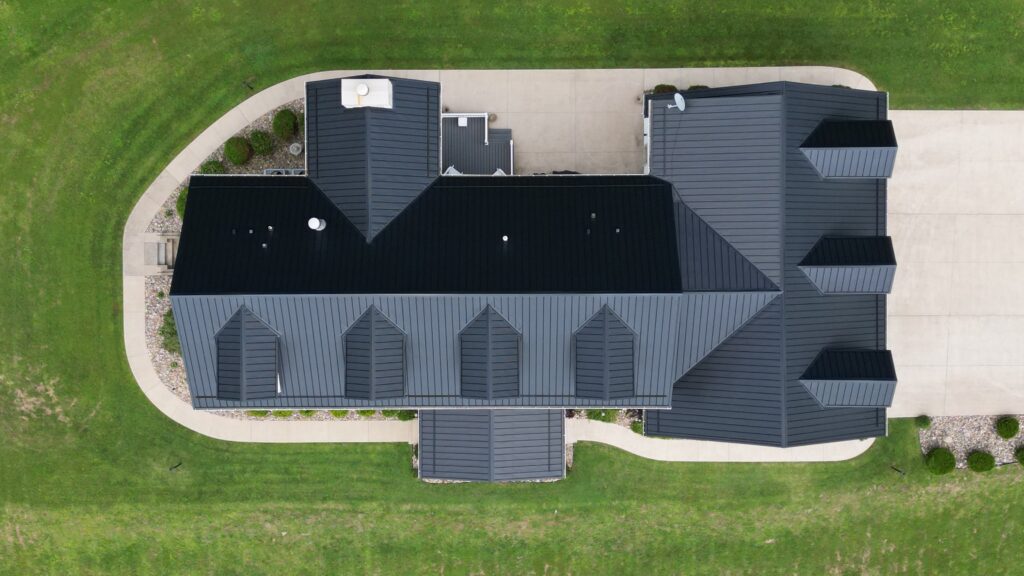 A new metal roof installed by Platinum Home Exteriors.