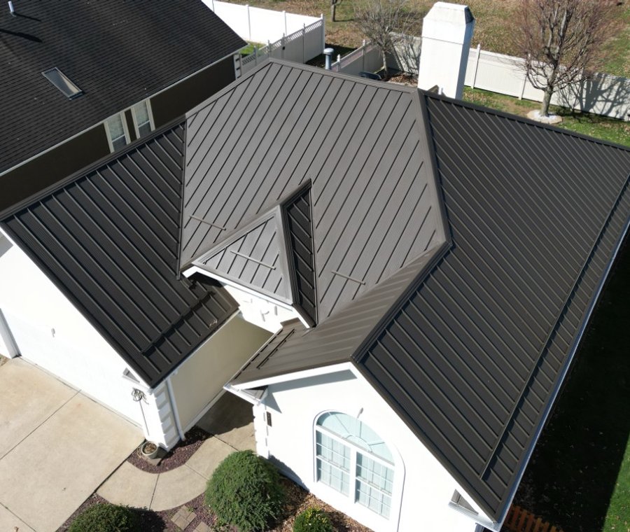 Standing seam metal roof installed by Platinum Home Exteriors' Amish crew