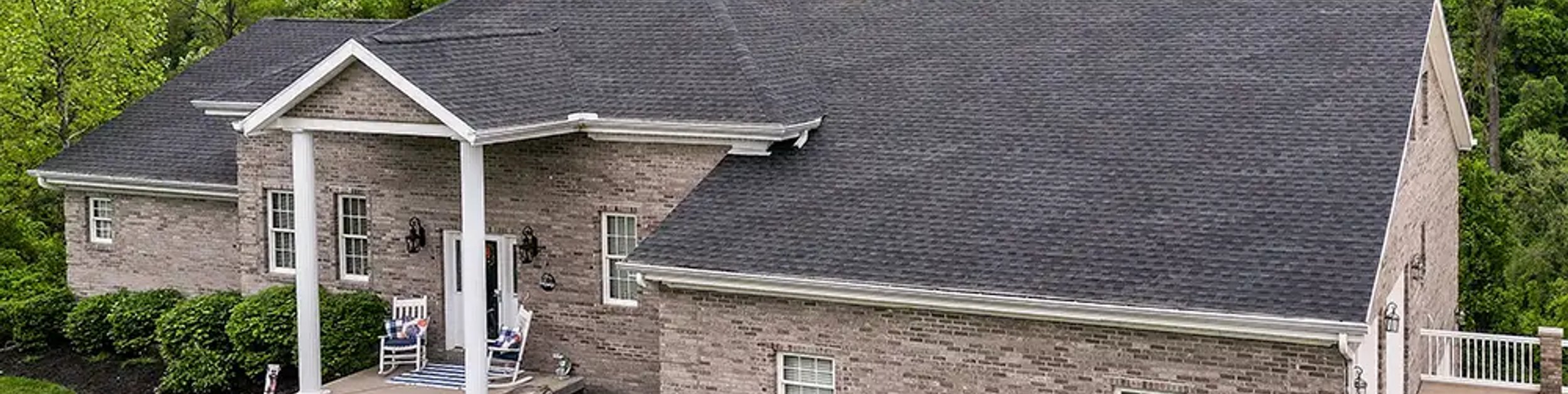 A shingle roof installed by Platinum Home Exteriors.