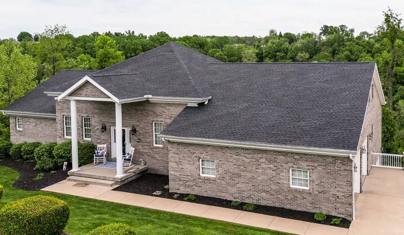 A shingle roof installed by Platinum Home Exteriors.