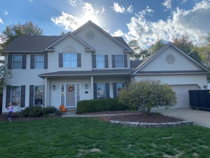 Dark Grey Shingle Roof Built In New Martinsville, West Virginia by platinum home exteriors