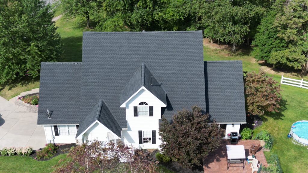 A new shingled roof installed by Platinum Home Exteriors.
