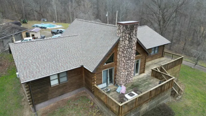 New shingle roof on a rustic style house